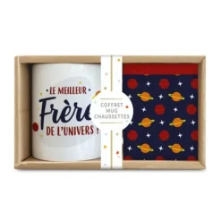 Coffret Cadeau Mug et Chaussettes - Meilleur Frère de l'Univers