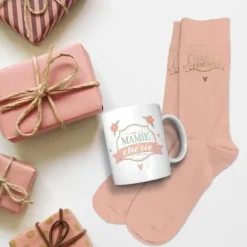 Coffret Cadeau Mug et Chaussettes - Mamie chérie