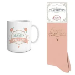 Coffret Cadeau Mug et Chaussettes - Mamie chérie
