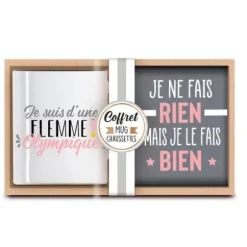 Coffret Cadeau Mug et Chaussettes - Une flemme Olympique