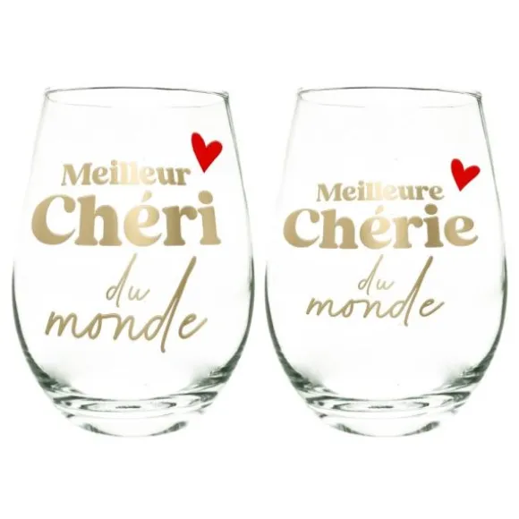 Coffret Duo de verres à eau - Saint-Valentin - Collection Chéri Chérie