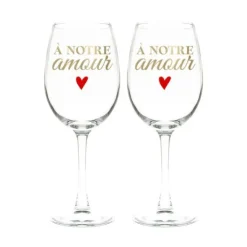 Coffret Duo de verres à vin - Saint-Valentin - Collection Chéri Chérie