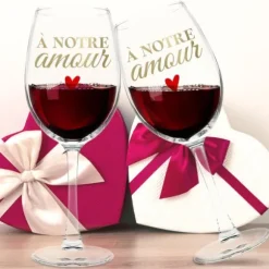 Coffret Duo de verres à vin - Saint-Valentin - Collection Chéri Chérie