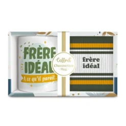 Coffret Mug et Chaussettes "Frère idéal" pour homme - Collection Famille d'Amour