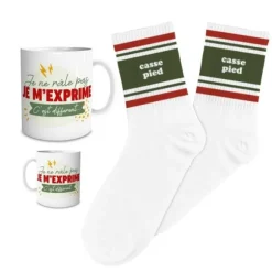 Coffret Mug "Je ne râle pas" et Chaussettes "Casse Pied" pour homme - Collection Famille d'Amour