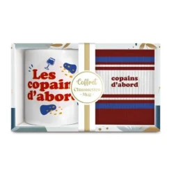 Coffret Mug "Les copains d'abord" et Chaussettes "Copains d'abord" pour homme - Collection Famille d'Amour