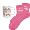 Coffret Mug "Maman Parfaite" et Chaussettes à paillettes "Jolie Maman" pour femme - Collection Famille d'Amour