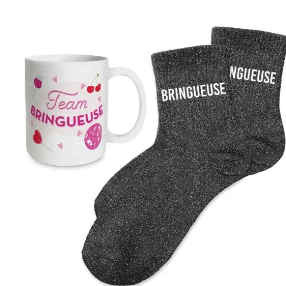 Coffret Mug à paillettes et Chaussettes à paillettes pour anniversaire pour femme - Âge au choix