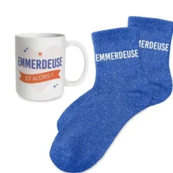 Coffret Mug à paillettes et Chaussettes à paillettes pour anniversaire pour femme - Âge au choix