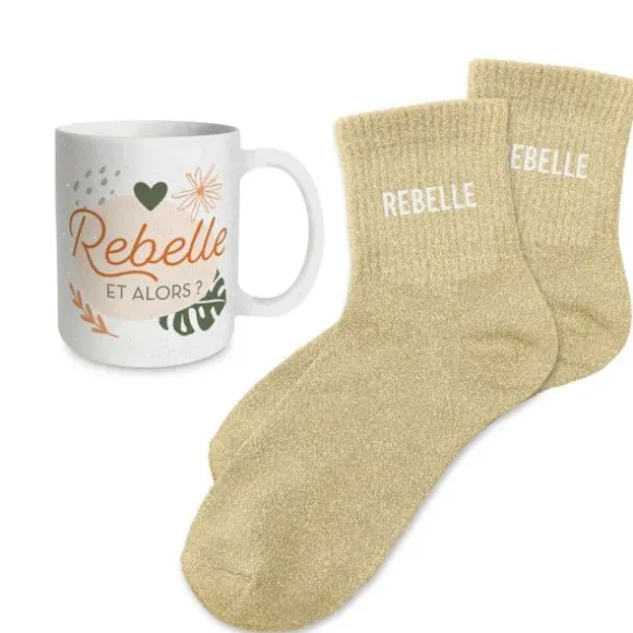 Coffret Mug à paillettes et Chaussettes à paillettes pour anniversaire pour femme - Âge au choix