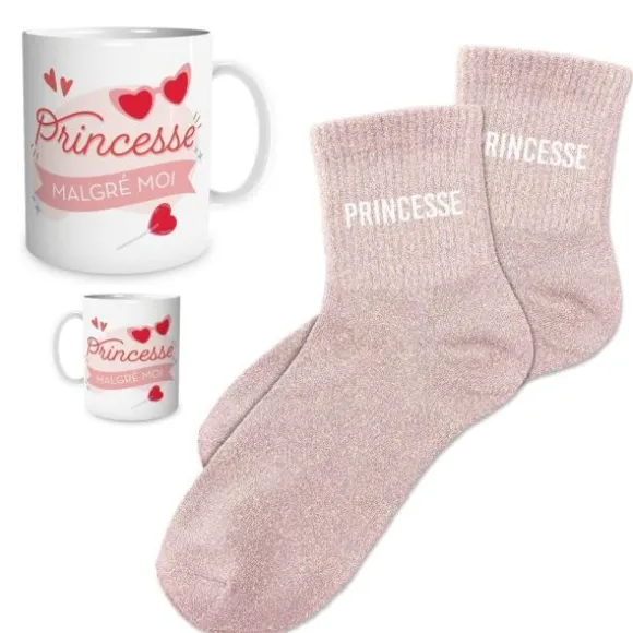 Coffret Mug à paillettes et Chaussettes à paillettes pour anniversaire pour femme - Âge au choix