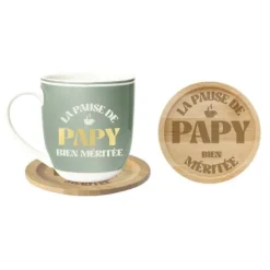 Coffret Tasse à café "La pause de Papy bien méritée" - Collection Papy d'Amour
