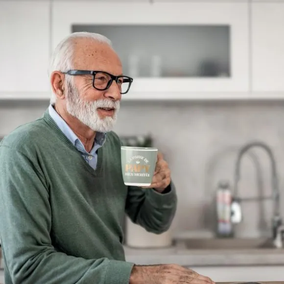 Coffret Tasse à café "La pause de Papy bien méritée" - Collection Papy d'Amour