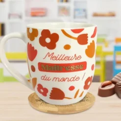 Coffret Tasse à café "Meilleure Maîtresse du monde !" - Collection Merci pour cette année