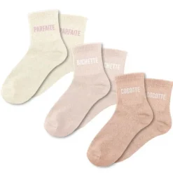 Coffret Trio de chaussettes à paillettes pour femme - Parfaite, Bichette et Cocotte - Collection Famille d'Amour