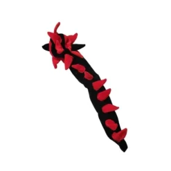Coiffe de dragon en feutrine rouge et noir