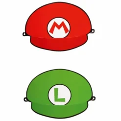 8 coiffes en carton - Mario et Luigi - Super Mario™