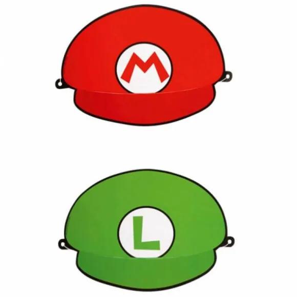 8 coiffes en carton - Mario et Luigi - Super Mario™