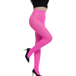 Collant opaque sans pied fluo - Couleur au choix