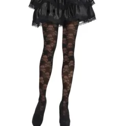 Collants Noirs Tête de Mort - Taille Unique