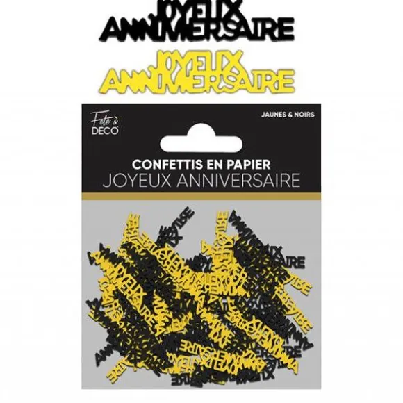Confettis de table en papier "Joyeux Anniversaire" - Collection Art Déco