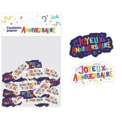 Confettis de table "Joyeux Anniversaire" en papier - Collection Récréation Multicolore
