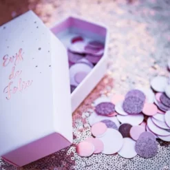 Confettis de Table - Paillettes Rose Gold et Rose Pastel Mat