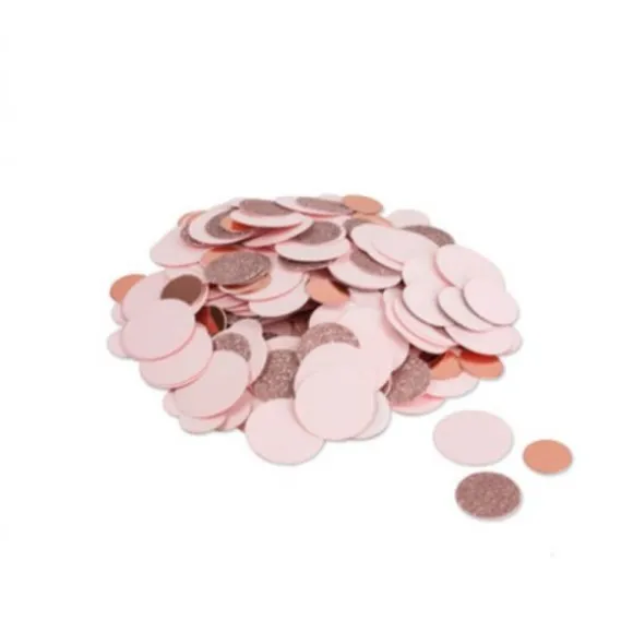 Confettis de Table - Paillettes Rose Gold et Rose Pastel Mat