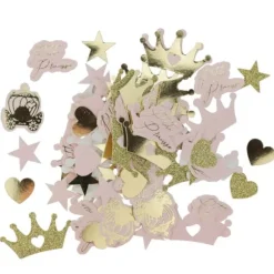 100 Confettis de table - Princesse Rose & Or