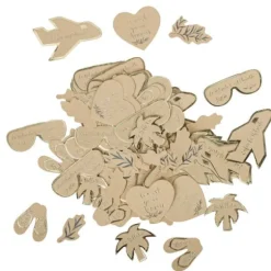 100 Confettis de table - Retraite Party - Beige, Or & Feuilles d'Olivier