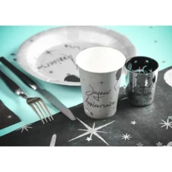 Confettis de table ronds et étoiles - Argenté pailleté