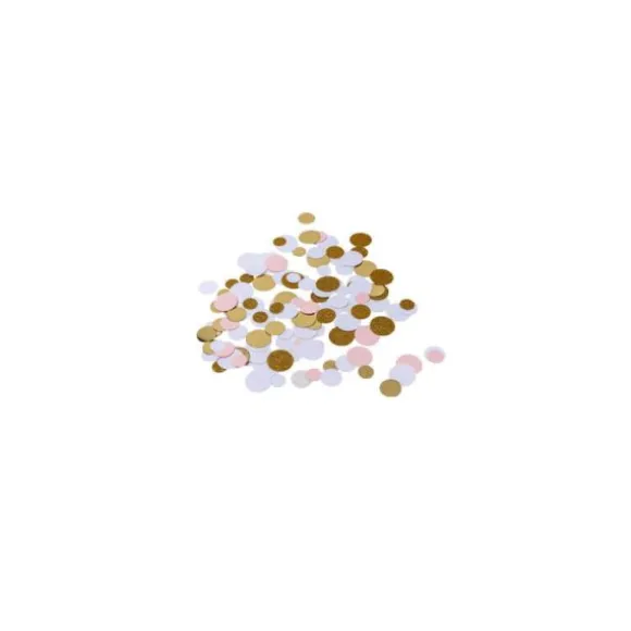 Confettis de Table - Rose, Blanc et Paillettes Or