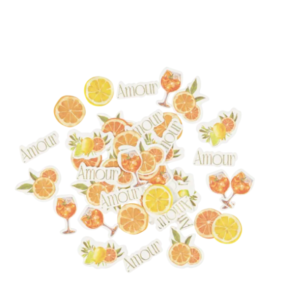 100 confettis en papier à parsemer - Collection Fizz Agrume