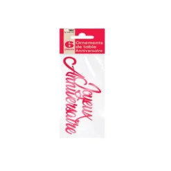 6 Confettis Géants Métallisés - Joyeux Anniversaire - 14 cm - Couleur au choix