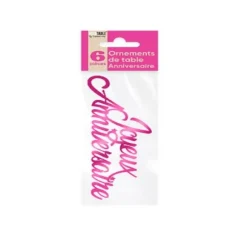6 Confettis Géants Métallisés - Joyeux Anniversaire - 14 cm - Couleur au choix
