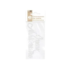 6 Confettis Géants Métallisés - Joyeux Anniversaire - 14 cm - Couleur au choix