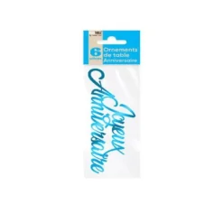 6 Confettis Géants Métallisés - Joyeux Anniversaire - 14 cm - Couleur au choix
