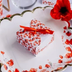 10 Contenants avec ruban - Collection Poppy Love