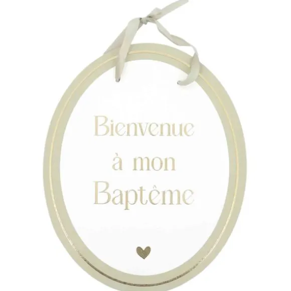 10 contenants "Baptême" en forme de berlingot avec ruban satiné - 5 x 12 x 5 cm - Collection Baptême Blanc et Or - Couleur au choix
