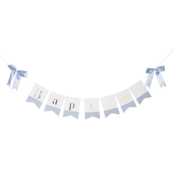 10 contenants "Baptême" en forme de berlingot avec ruban satiné - 5 x 12 x 5 cm - Collection Baptême Blanc et Or - Couleur au choix