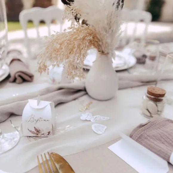 10 Contenants - Collection Pampas, Fleurs de Coton et Or