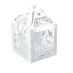 20 Contenants à Dragées Cages à Oiseaux - Blanc
