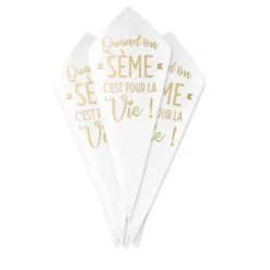 10 Cornets à confettis de mariage - Vive les mariés