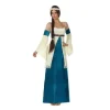 Costume de Dame Médiévale Femme Bleu et Blanc - Taille au Choix
