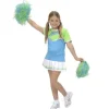 Costume de Pom-Pom Girl Enfant - Bleu/Vert 5-6 ans