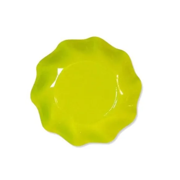 10 Coupelles Vagues en Carton - Vert Anis