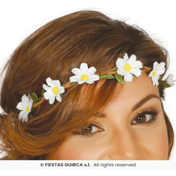 Couronne bohème de fleurs blanches