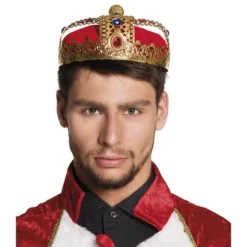 Couronne de Roi Dorée et Rouge