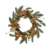Couronne de sapin avec oranges séchées, cannelles, pommes de pin, baies et feuilles - 40 cm