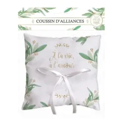 Coussin d'alliances - 18 x 5 x 18 cm - Collection Vive les Mariés